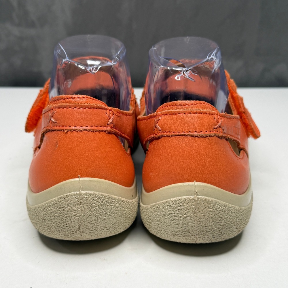 Hotter Shoes Womens Sz 10 Shake Orange Leather Mary Jane Comfort Braided Strap - Picture 3 of 9